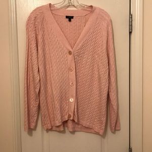 Talbots Woman 3X pink 100% cotton cardigan.